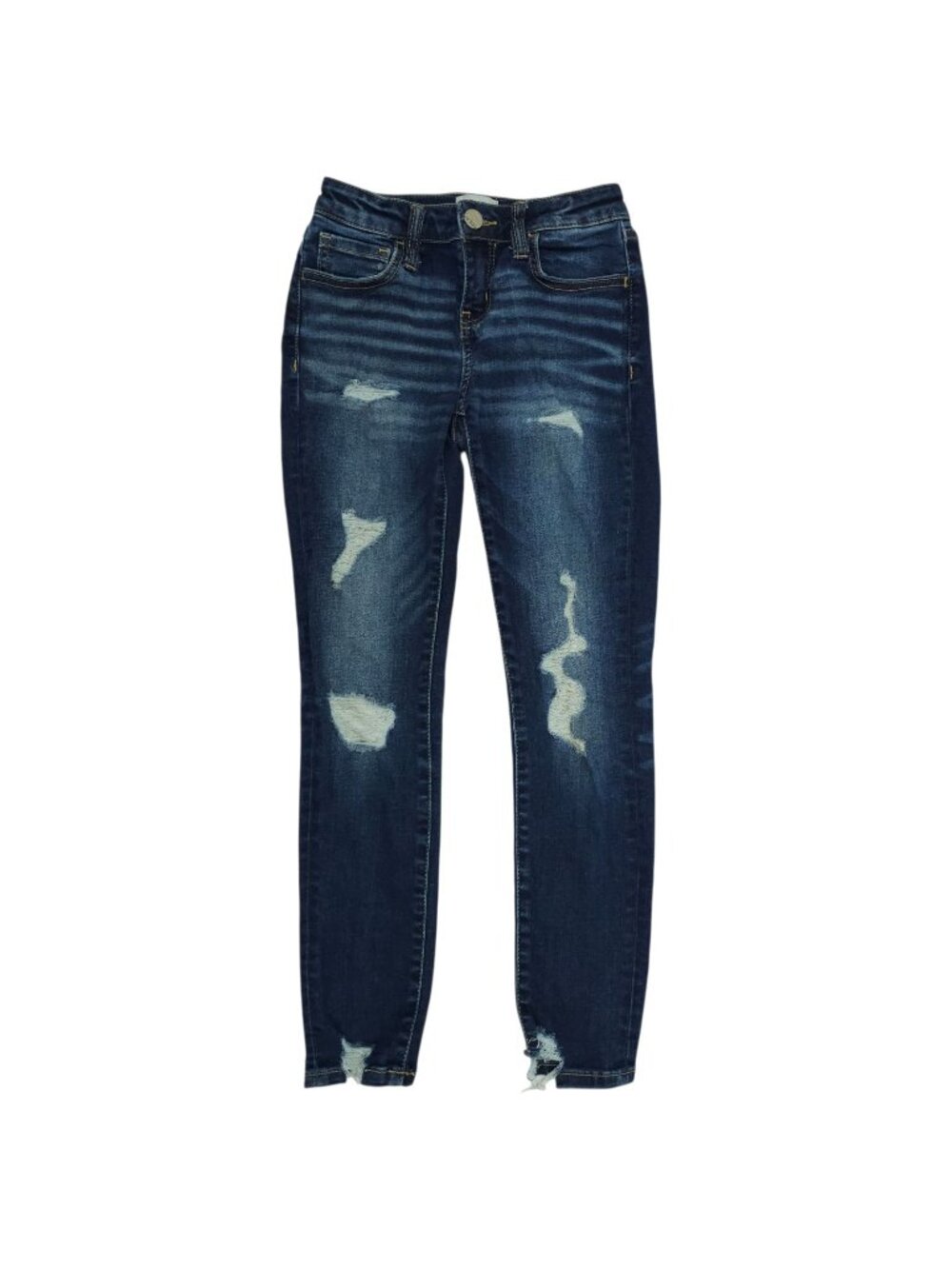 BKE Youth Girls Size 10 Distressed Skinny Jeans Dark Wash Denim Stretch Ripped